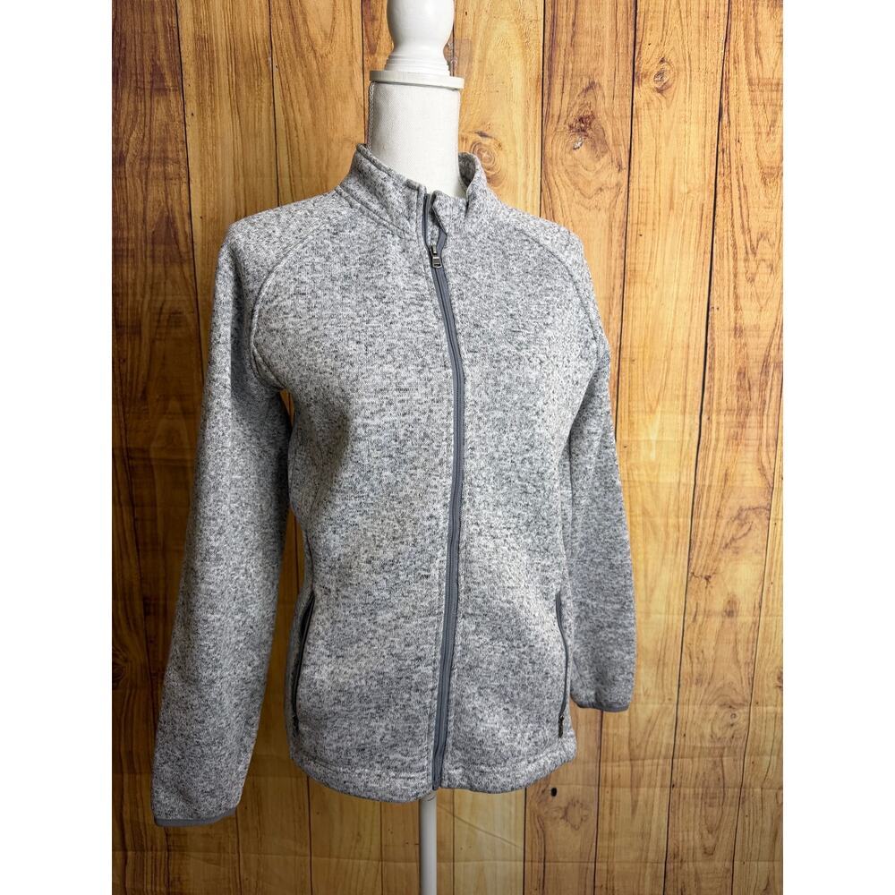 Vantage Fleece Full Zip Up Heathered Gray Women's Size M